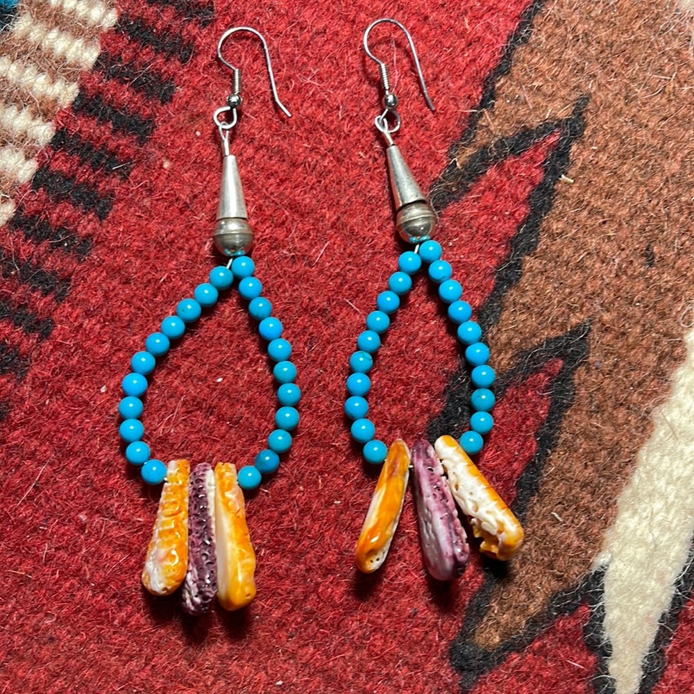 Navajo Spiny snd Turquoise earrings